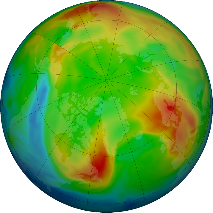 Arctic ozone map for 14 January 2017